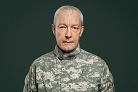Male soldier mockup psd in a uniform portrait