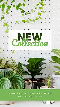 Online houseplant shop template vector for new collection