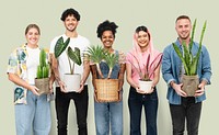 Happy plant parents mockup psd