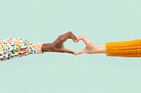 Heart hands gesture mockup psd in diversity concept