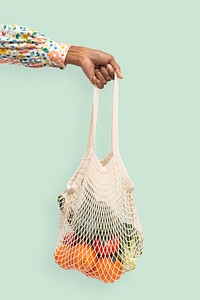 Net string bag mockup psd environmental friendly essential