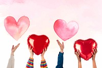 People holding hearts mockup psd for Valentines&rsquo; celebration