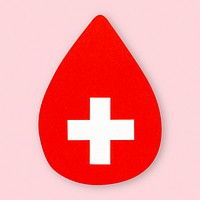 Blood drop paper mockup psd medical cross health DIY element