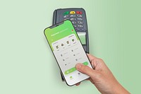 Png Smartphone screen mockup psd cashless payment in the new normal