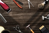 Barber wallpaper background with tools, job and career concept