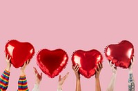 People holding hearts mockup psd for Valentines’ celebration