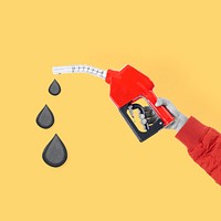 Petrol pump hand mockup psd biodiesel sustainable environment