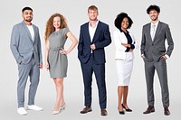 Diverse business people mockup psd full body portrait for jobs and career campaign