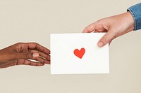 Valentines&rsquo; love letter mockup psd with diverse hands
