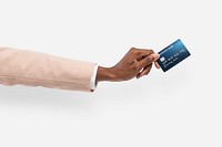 Credit card finance mockup psd held by a hand for banking campaign