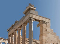 Top of the Erechreum, northern angle, Acropolis, Athens, Greece. Original public domain image from Wikimedia Commons