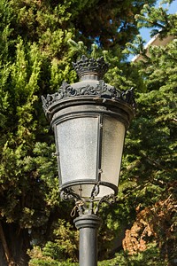 A lantern in the garden of monastery of san Jeronimo, Granada, Andalusia, Spain. Original public domain image from Wikimedia Commons