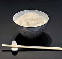Typical sample of Japonica rice. Original public domain image from Wikimedia Commons