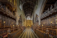 Choir inside The Cathedral Church of St Nicholas. Located in Newcastle, England, UK. Original public domain image from Wikimedia Commons