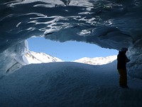 Glacier cave at Pitztall in Austria. Original public domain image from <a href="https://commons.wikimedia.org/wiki/File:Glacier_Cave_(232208815).jpeg" target="_blank">Wikimedia Commons</a>