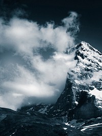 Winter mountain top. Original public domain image from Wikimedia Commons