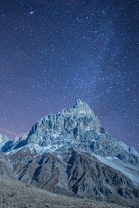 Dolomites Milky Way. Original public domain image from Wikimedia Commons