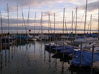 Quiet sunset at Lake Konstanz, Friedrichshafen, Germany 2010. Original public domain image from Wikimedia Commons