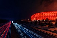 Time Lapse Photography during Nighttime in Munich, 20 January 2016. Original public domain image from <a href="https://commons.wikimedia.org/wiki/File:Allianz_Arena_in_Red_light_(Pexels_1103969).jpg" target="_blank" rel="noopener noreferrer nofollow">Wikimedia Commons</a>