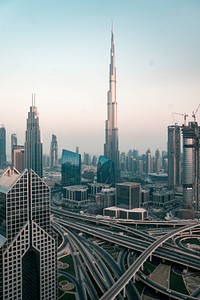 Gray-and-black Buildings. Original public domain image from <a href="https://commons.wikimedia.org/wiki/File:Dubai_Skylines_Alex_Azabache_(Pexels_3214995).jpg" target="_blank" rel="noopener noreferrer nofollow">Wikimedia Commons</a>