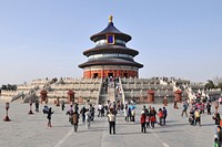 The Hall of Prayer for Good Harvest at the Temple of Heaven in Beijing. April，2010. Original public domain image from Wikimedia Commons