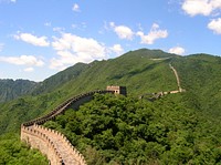 The Great Wall of China at Mutianyu, near Beijing, in July 2006. Original public domain image from <a href="https://commons.wikimedia.org/wiki/File:Great_Wall_of_China_July_2006.JPG" target="_blank" rel="noopener noreferrer nofollow">Wikimedia Commons</a>