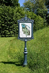 A park sign with in the domain of park of Champs-sur-Marne, Seine-et-Marne, France. Original public domain image from <a href="https://commons.wikimedia.org/wiki/File:Panneau_parc_Ch%C3%A2teau_de_Champs_sur_Marne.jpg" target="_blank" rel="noopener noreferrer nofollow">Wikimedia Commons</a>