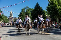 Scene from one of the almost-daily parades through downtown Cheyenne during the annual Cheyenne Frontier Days celebration in the Wyoming capital.
