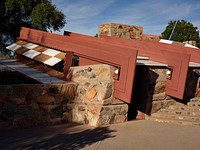 Exterior view of Frank Lloyd Wright&rsquo;s office at Taliesin West, the renowned architect&rsquo;s winter home and school in the desert outside Scottsdale, Arizona, from 1937 until his death in 1959.