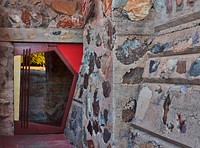 Entrance to the kitchen at Taliesin West, renowned architect Frank Lloyd Wright&#39;s winter home and school in the desert outside Scottsdale, Arizona, from 1937 until his death in 1959.