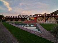 View from the &ldquo;Prow&rdquo; at Taliesin West, renowned architect Frank Lloyd Wright&#39;s winter home and school in the desert outside Scottsdale, Arizona, from 1937 until his death in 1959.