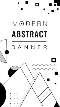 Modern black and white geometric banner template