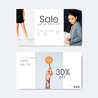 Shop sale offer templates set vector