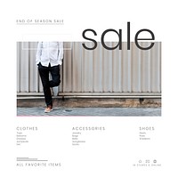 Cloth shop sale offer template vector