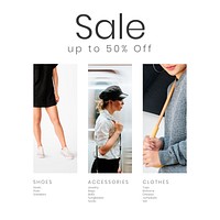50% sale offer template vector