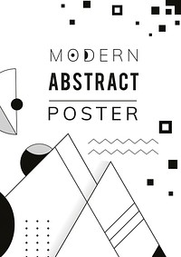 Modern abstract black and white geometric poster template