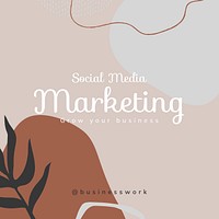 Business consulting Instagram ad template, editable Memphis beige design vector