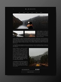 Travel blog first page template design vector