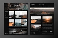 Travel blog feed template design vector