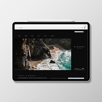 Web content template on a digital tablet vector