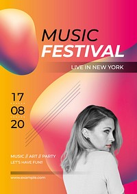 Vibrant music festival poster vector
