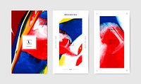 Colorful abstract art banner template vector set