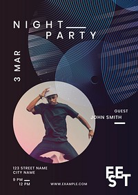 Night party poster design vector set