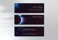 Black website banner design vector