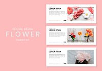 Floral website banner design vector set