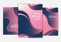 Pink poster design vector set