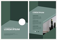 Poster template vector green tone set