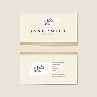Minimal beige business card template vector