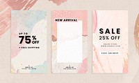 Memphis pink new arrival sale template collection vector