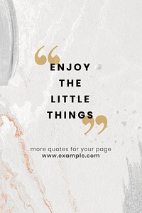 Enjoy the little things template with text vector